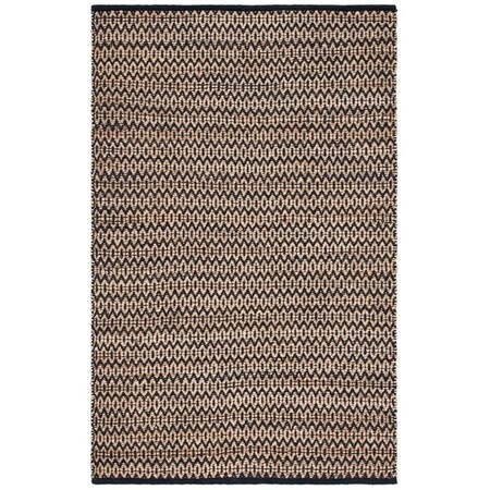 Safavieh 3 x 5 ft. Natural Fiber Rectangle Hand Loomed Rug Natural & Black NFB701Z-3